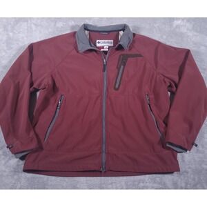 Columbia Titanium Jacket Mens 2XL Maroon Softshell Tech Interchange Outdoor Coat